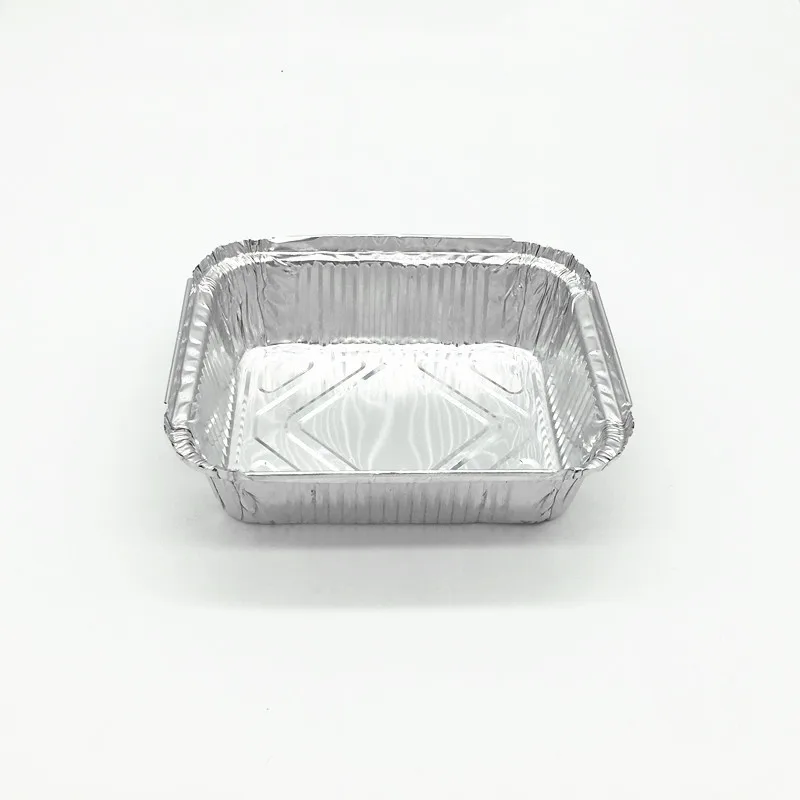 TIA CA42 Praktis Laris Kotak Persegi Dangkal Wadah Penyimpanan Makanan Kedap Udara Wadah Aluminium Foil Kotak