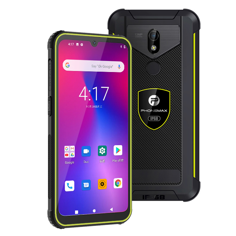 Phonemax M1 Pro 6.08 18:9 Screen 4gb 128gb 13mp+5mp Double Cameras Fingerprint Unlock Ip68 Waterproof Rugged Smartphone