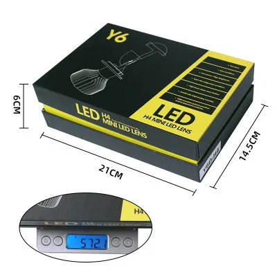 Прямая поставка через границу, светодиодные фары y6d h4, светодиодные фары с двумя объективами дальнего и ближнего света, модифицированный прожектор для мотоциклетной фары