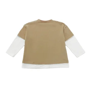 Latest Product Kids Girl T-Shirt Children Patchwork Long Sleeve T-Shirts Two Piece Cute Baby Tops