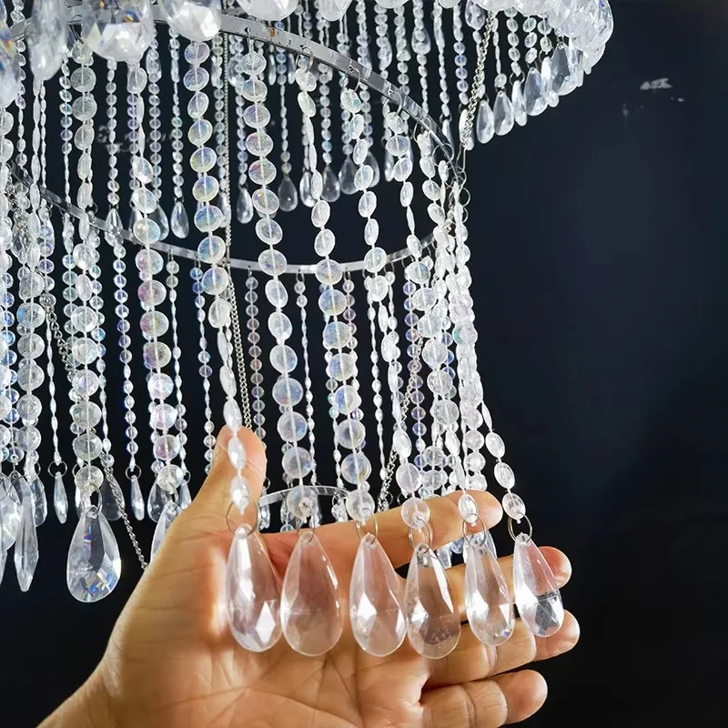 Modern 4-Tier Iron Acrylic LED 60W IP44 AC Chandelier Pendant Ceiling Light YAMAI B4 for Wedding Shower - Image 3