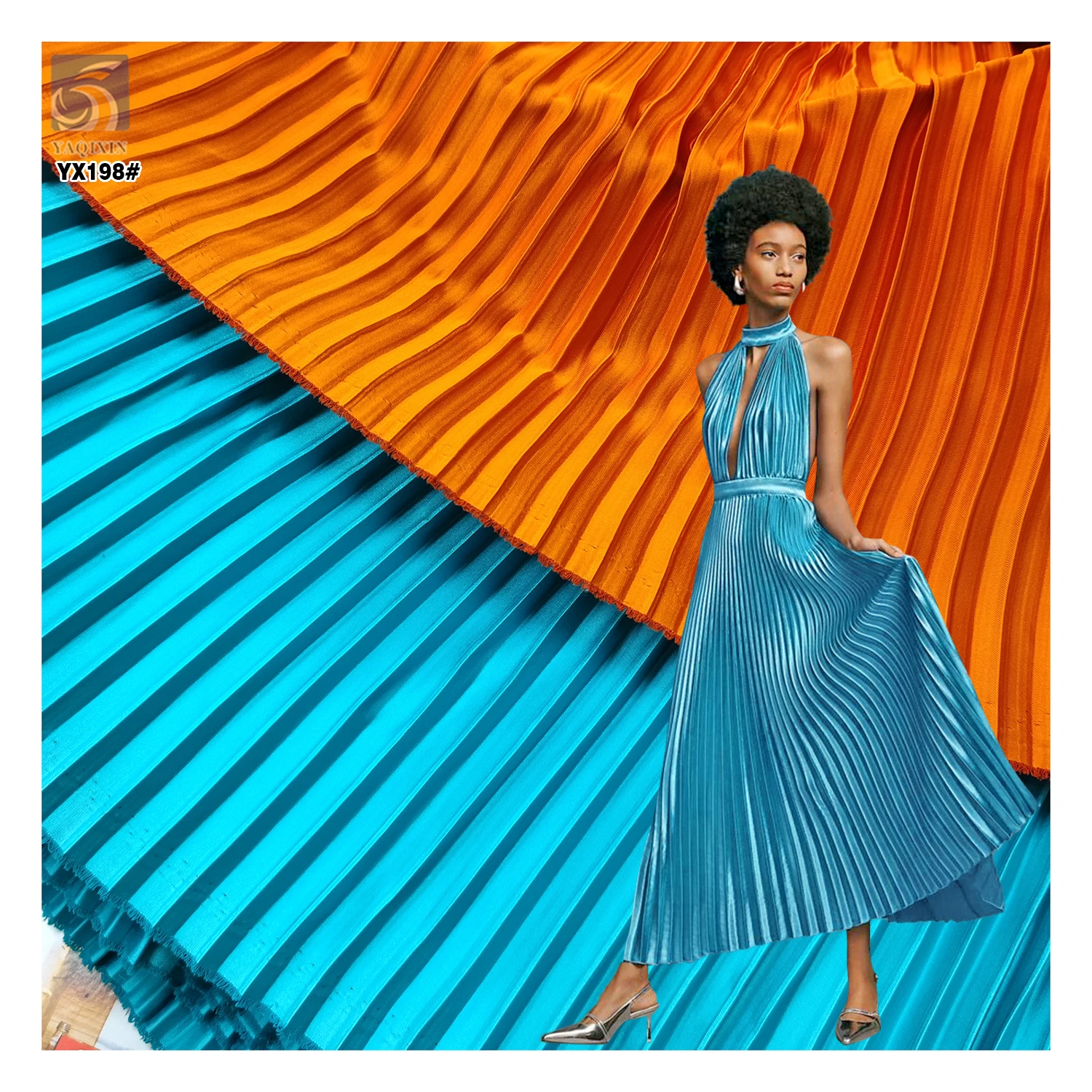 Cheap 4810 Polyester Matte Dull Pleated Satin Fabric 150gsm 7mm Size Woven Accordion Pleated Satin Fabric Straightening