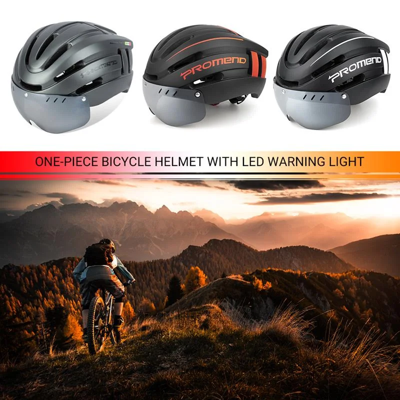 Superbsail Bicycle Helmet Integrated Molding With LED Warning Lights Mountain Biking Equipment Electric Scooter Accessories supplier