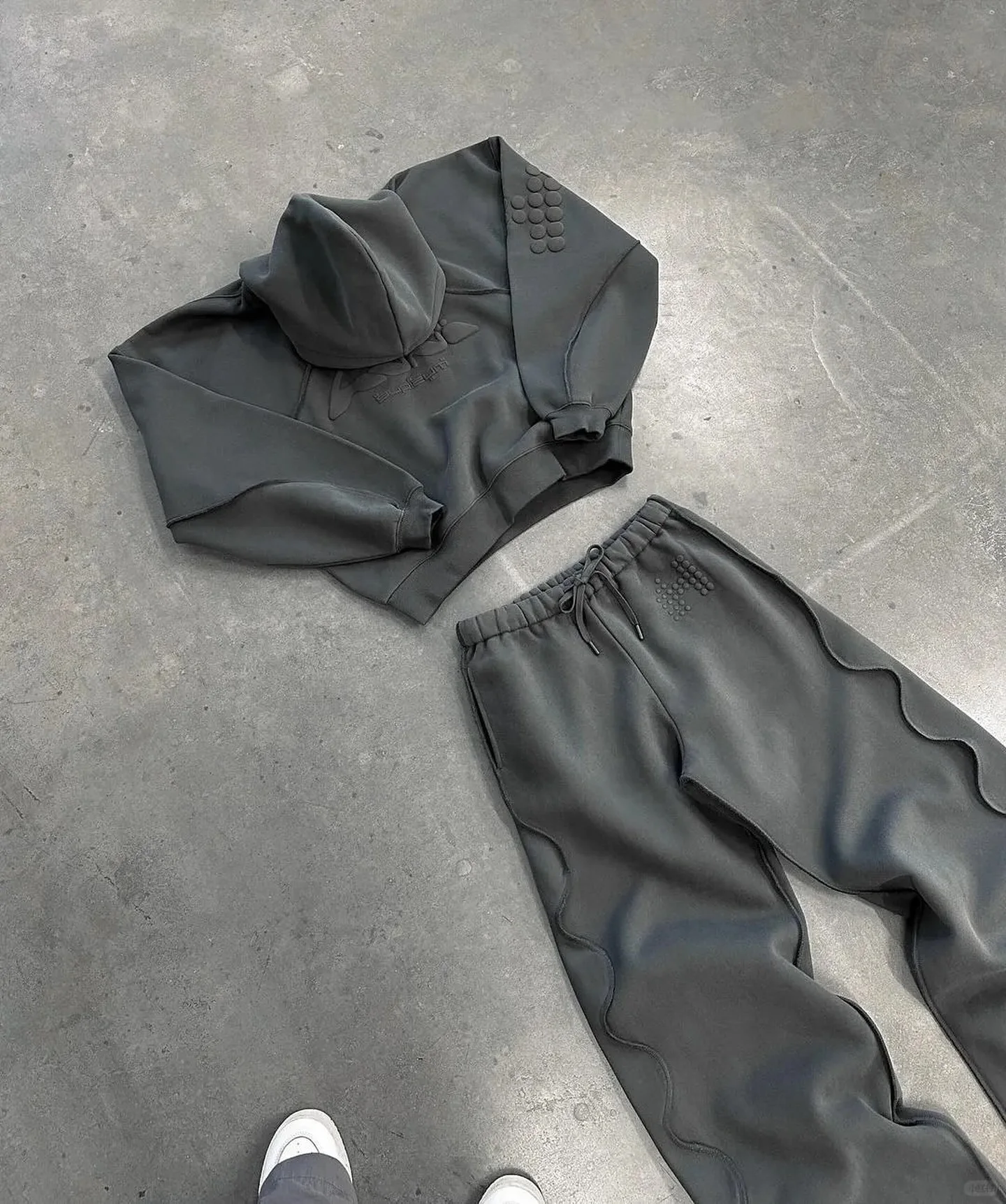 Custom Blank Sweatshirt and Sweatpants Set 100% Cotton French Terry Hoodie Men's Oversized Boxy Fit Sweatpants and Hoodie Set gallery 7