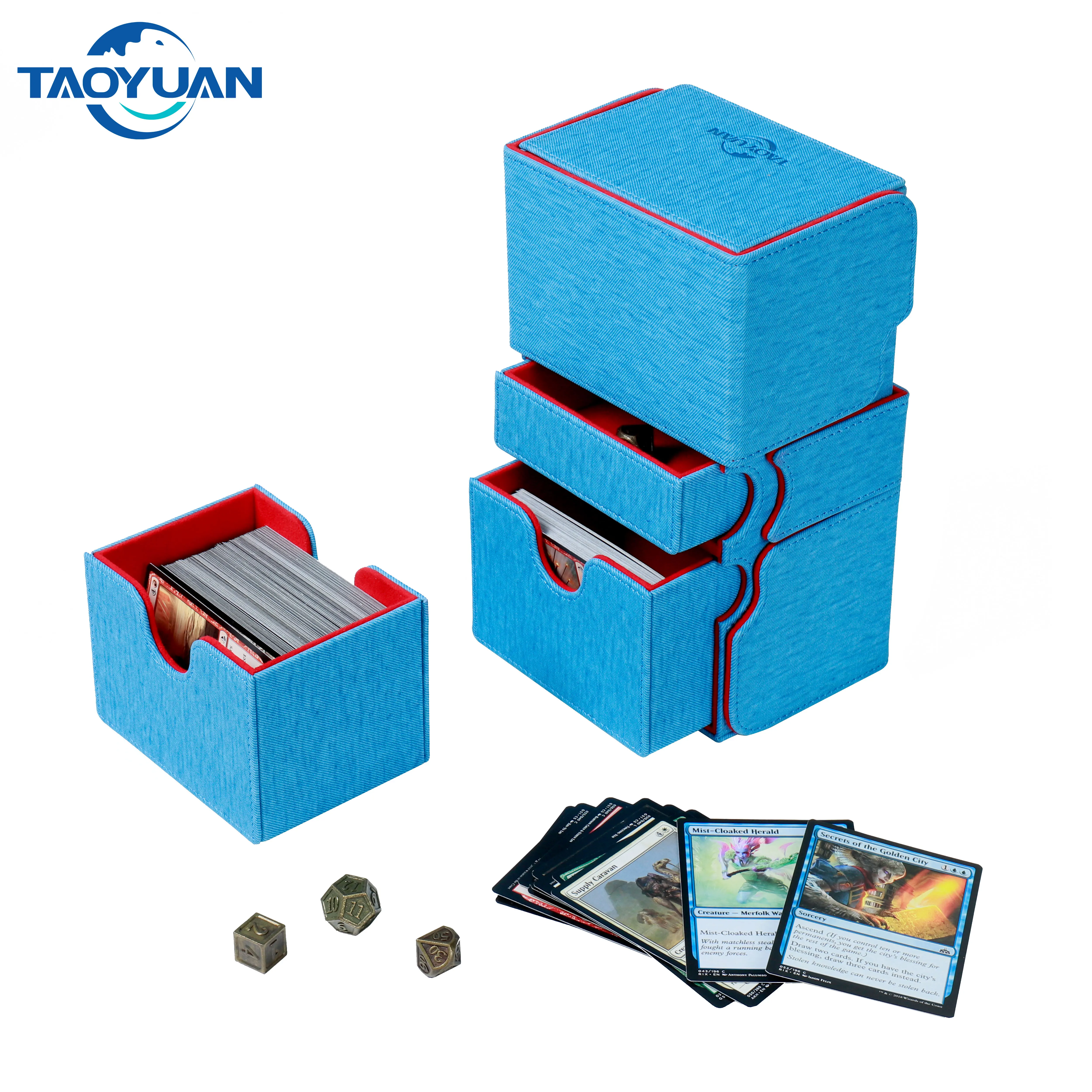 Pu Leather Flexible Sport Card Box Organizer With Toploading,Side