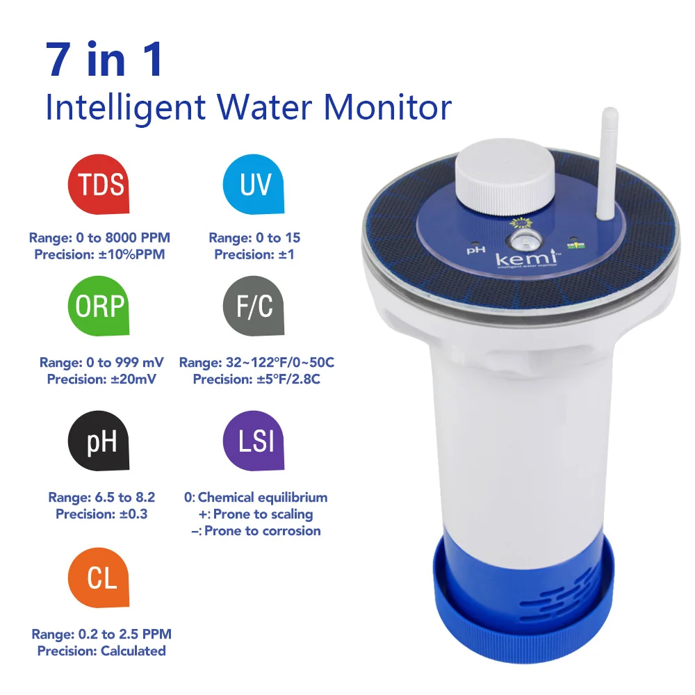 Water Quality Monitoring System Wireless Online 7 In 1 Swimming Pool