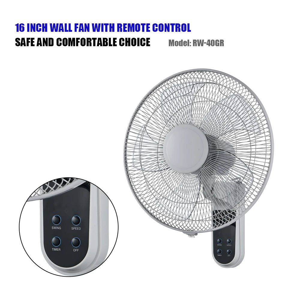 Wall Ounted Oscillating Fan With Reote And Tier,8.5 Inch Sall RV