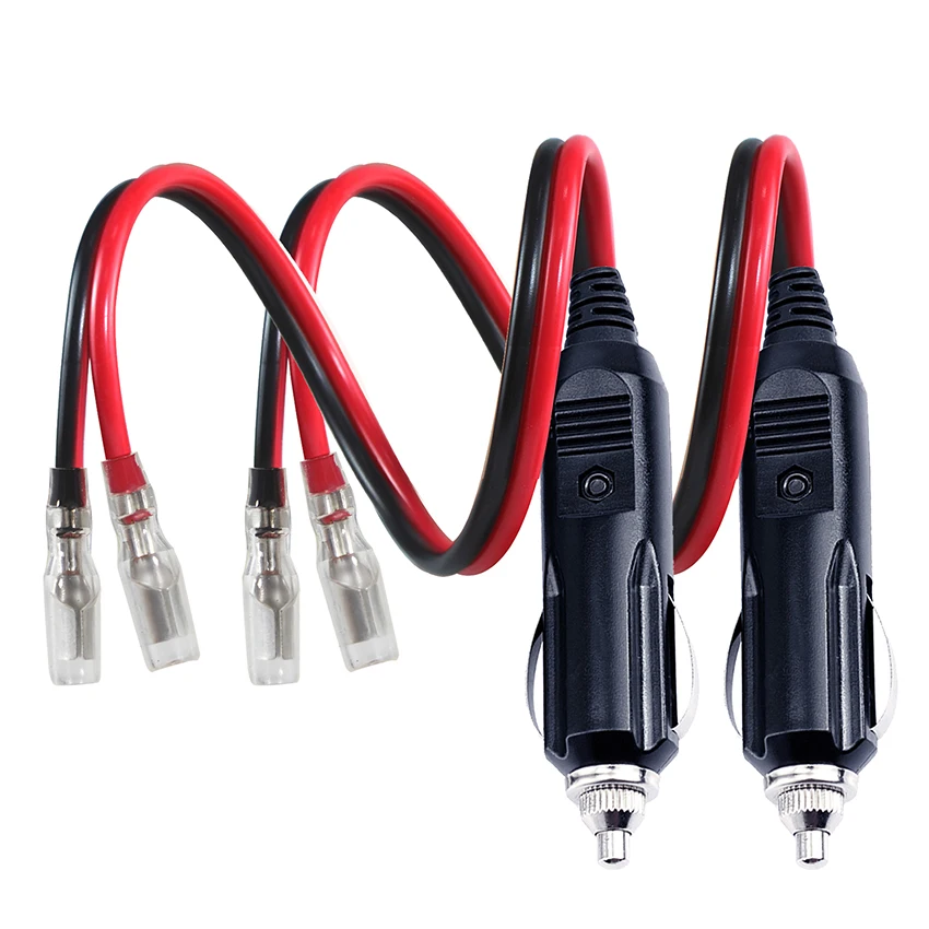 12V Car Power Charger Battery Cable Cigarette Lighter Plug Male to Bullet  Female Terminal Mains Lead with Led Light
