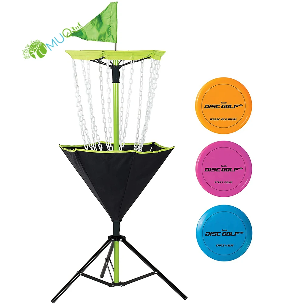 YumuQ портативное оборудование для подставки, Портативный диск для гольфа, диск для гольфа, корзины для гольфа с цепями