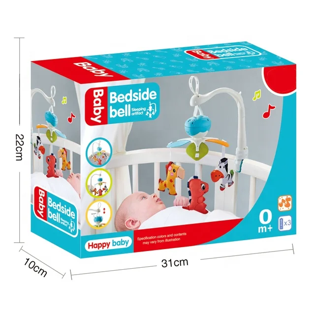 Электрические развивающие погремушки новейшего дизайна, пластиковая Мобильная музыкальная подвесная детская кроватка, колокольчик