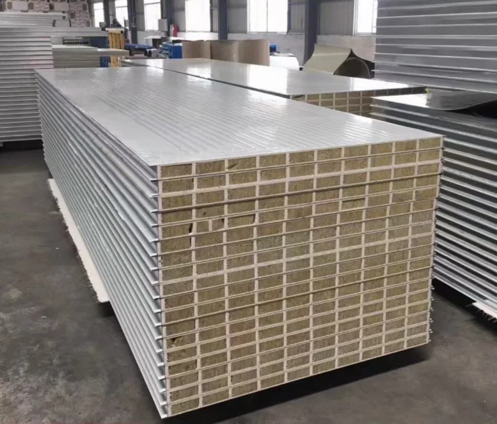 Factory-Batched Steel Rock Wool Sandwich Panels for Workshop MGO Construction for Warehouses Cold Rooms Hotels