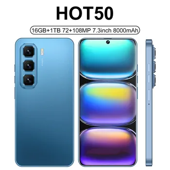 Hot Selling 16GB+1TB 72MP+108MP Face Unlock Full Display Android Smart Mobile Phone Hot 50 Original Version Spanish LTE Global
