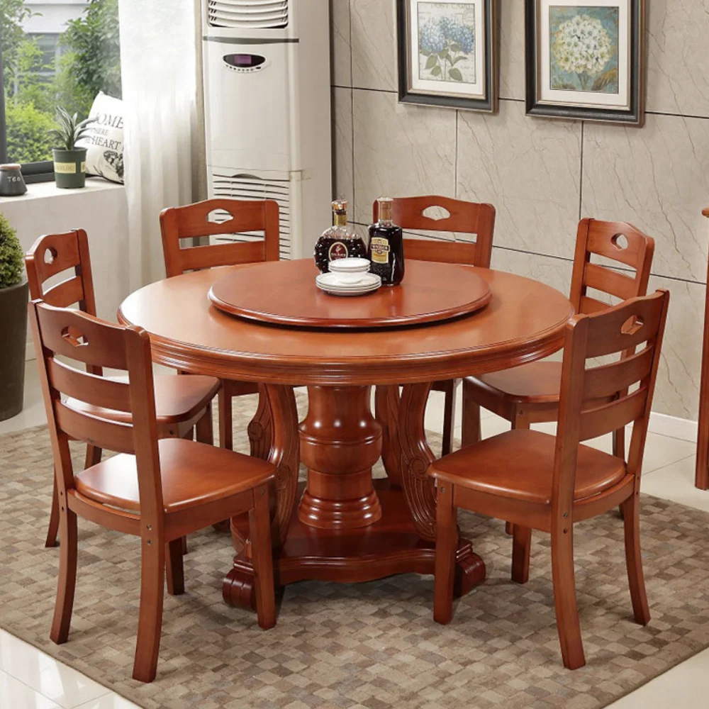 Wooden Dining Table With 8 Seats Combination Bjflamingo Wooden Round ...