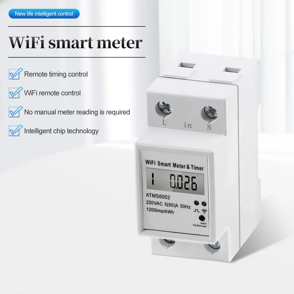 Iot Smart Wifi Electric Energy Meter Single Phase Digital Kwh Meter/smart Wifi Prepaid Energy