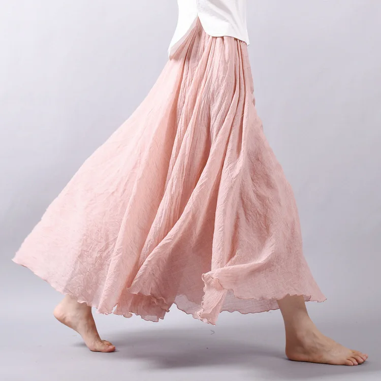 boho linen skirt