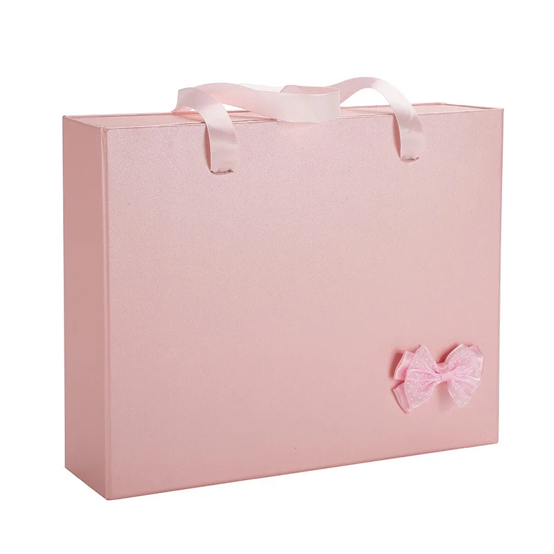 Custom Colorful Drawer Box with Handle Rope Bowknot Delicate Logo Customized Eco Friendly details