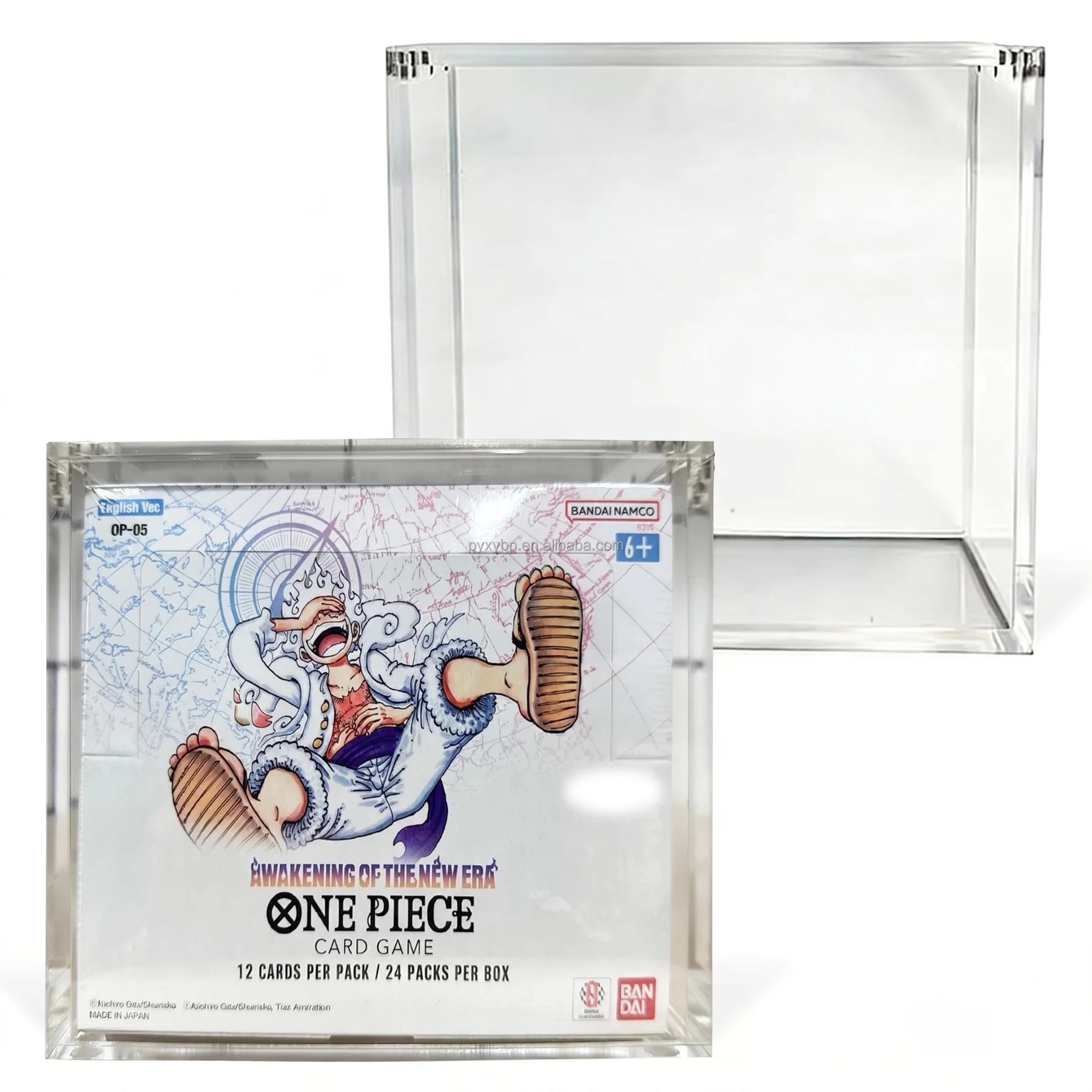 Pelindung Kotak Pajangan Akrilik Tahan UV dengan Magnet untuk Kotak Booster Bahasa Inggris Cetak Ulang OP-01 One Piece TCG, Kotak Permainan Kartu Trading