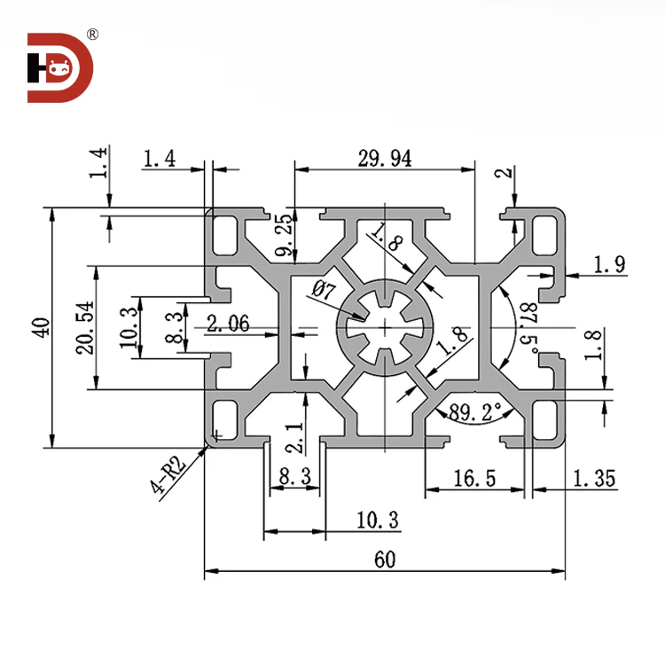 product 4060 double slot industrial extruded aluminum profile 4060 aluminum alloy profile free cutting-3