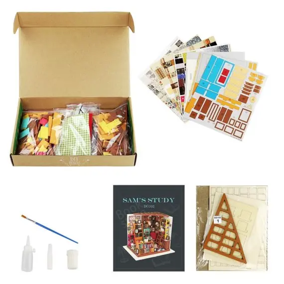 Robotime Rolife USA Stock DIY 3D Wooden Puzzle Toy DG102 Miniature Doll House Kit