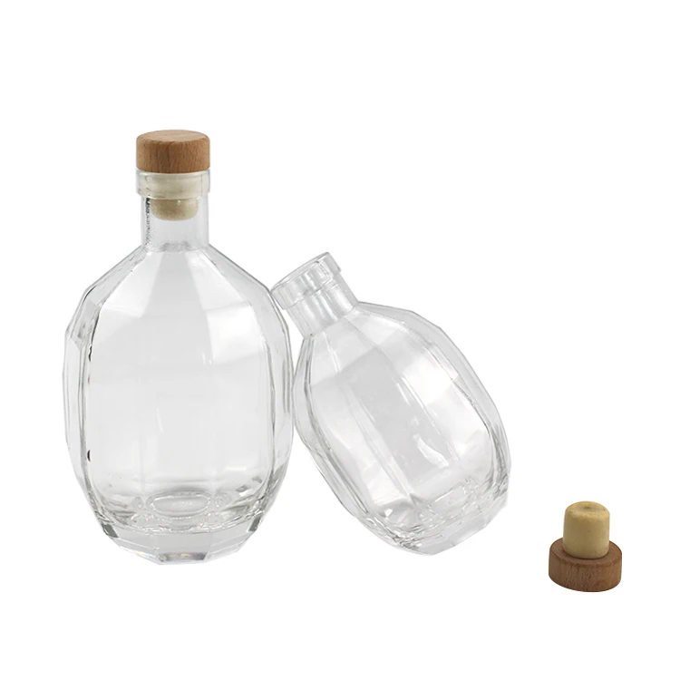 New Fancy Exquisite Design Custom Grenades Shape Clear Vodka Whisky Liquor Glass Bottle 250ml 375ml 500ml with Stopper