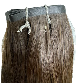100% European Human Hair Invisible Tape In Hair Extensions Genius Weft With Glue Long Tape In Wholesale Double Drawn