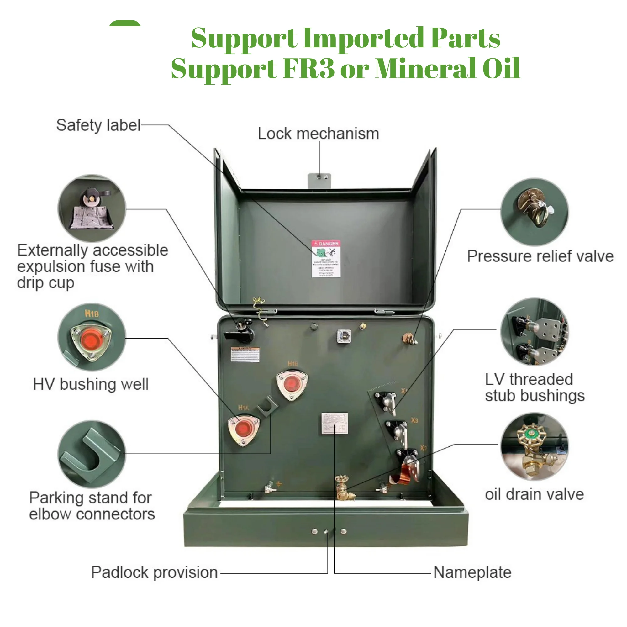 Distribution Pad Mounted Transformer Mv&hv Electrical transformers 90 Kva Power Voltage transformers