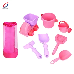 Chengji Kids Beach Activities Toys Cartoon Colorful Soft Rubber Design Bucket Set of Sand Beach Toys for Kids