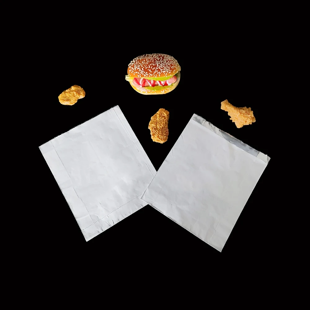 Bbq印刷白纸箔内衬烤肉袋防油汉堡袋