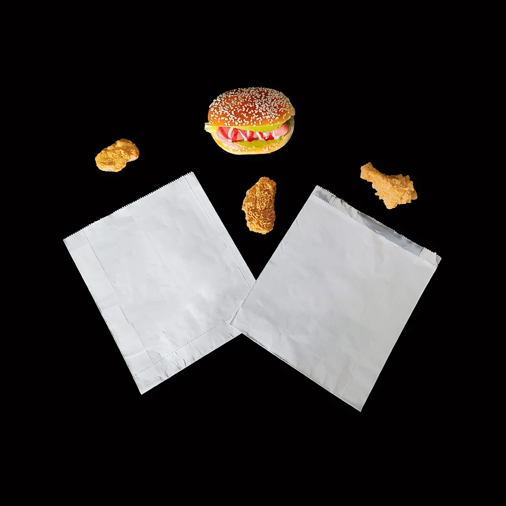 Bbq Printed Whited Paper Foil Lined Kebab Bag Oilproof Burger Bags