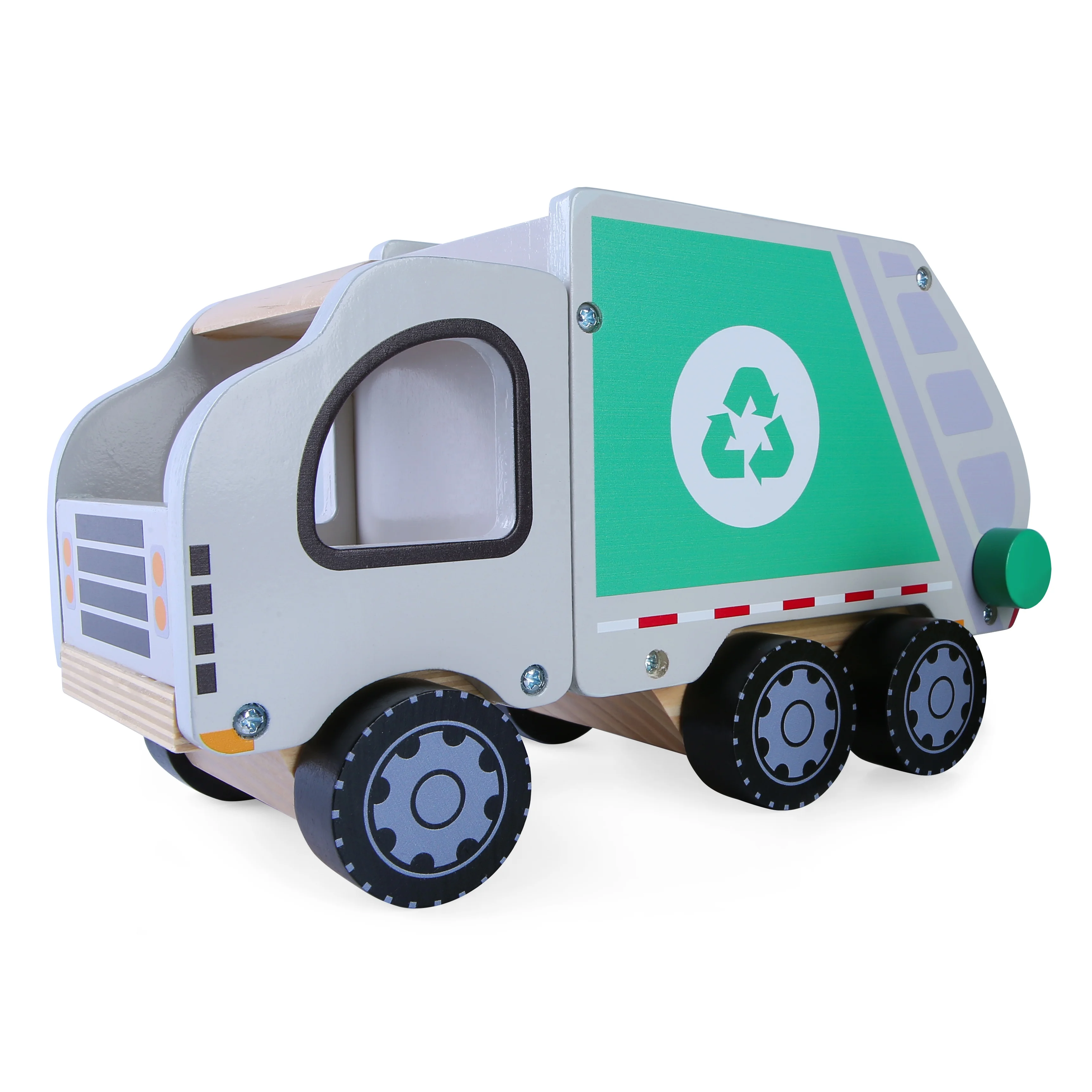 wooden garbage truck toy