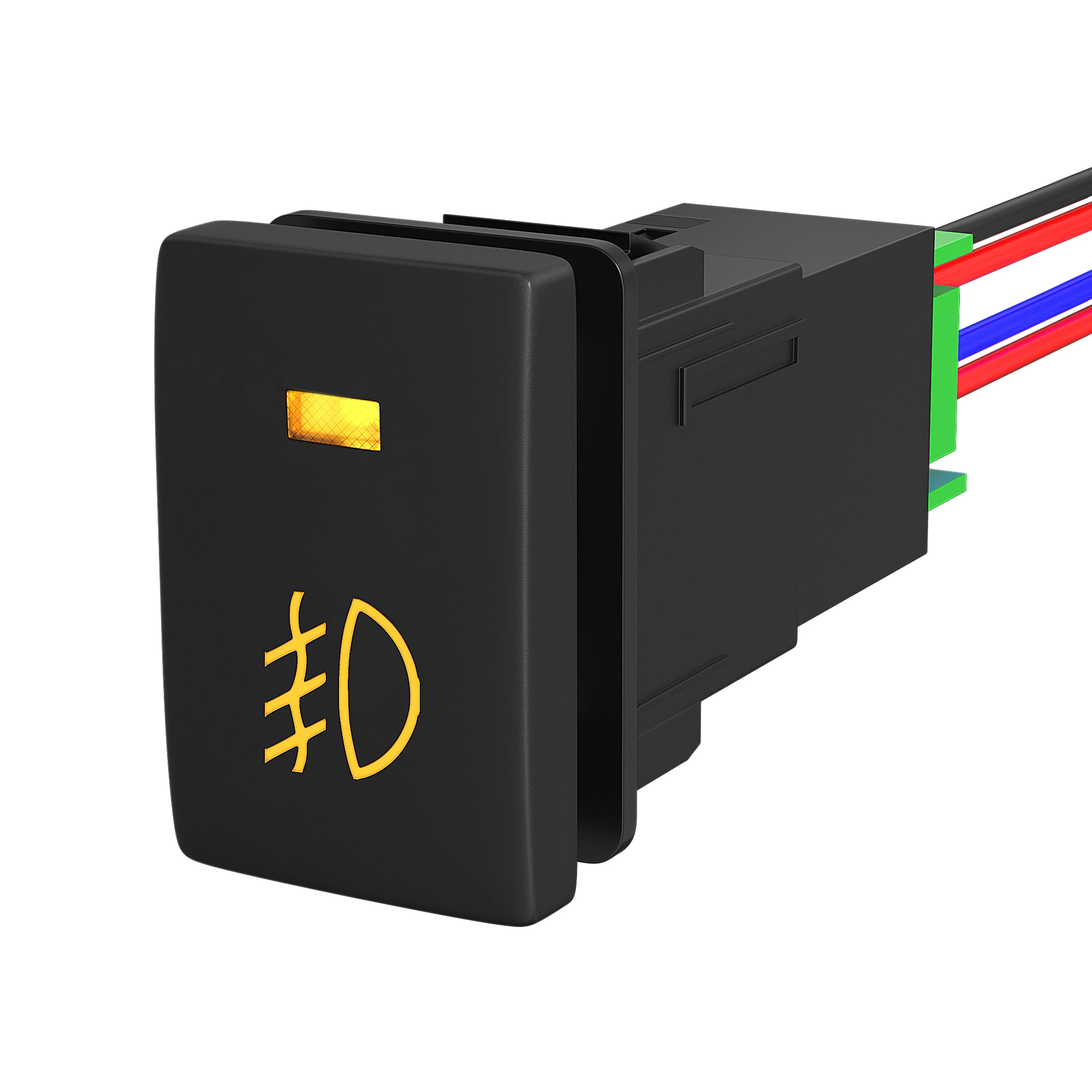 33x22MM Marine Push Button Switch on OFF Switch Marine Yellow LED Light Bar Fog Lamp Switch for Car