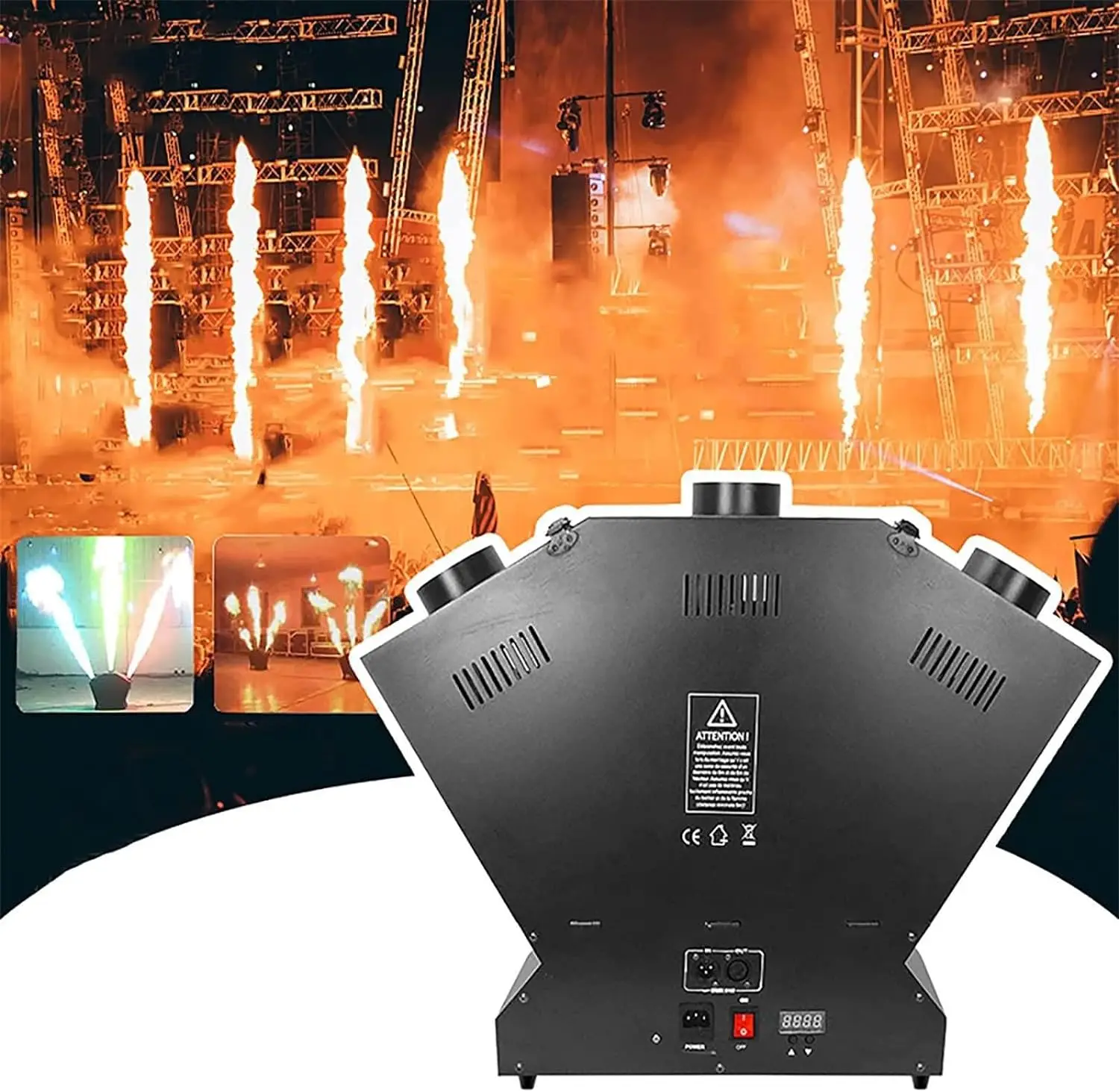Topflashstar Three Head Real Fire Machine DMX for Stage Wedding Events ...