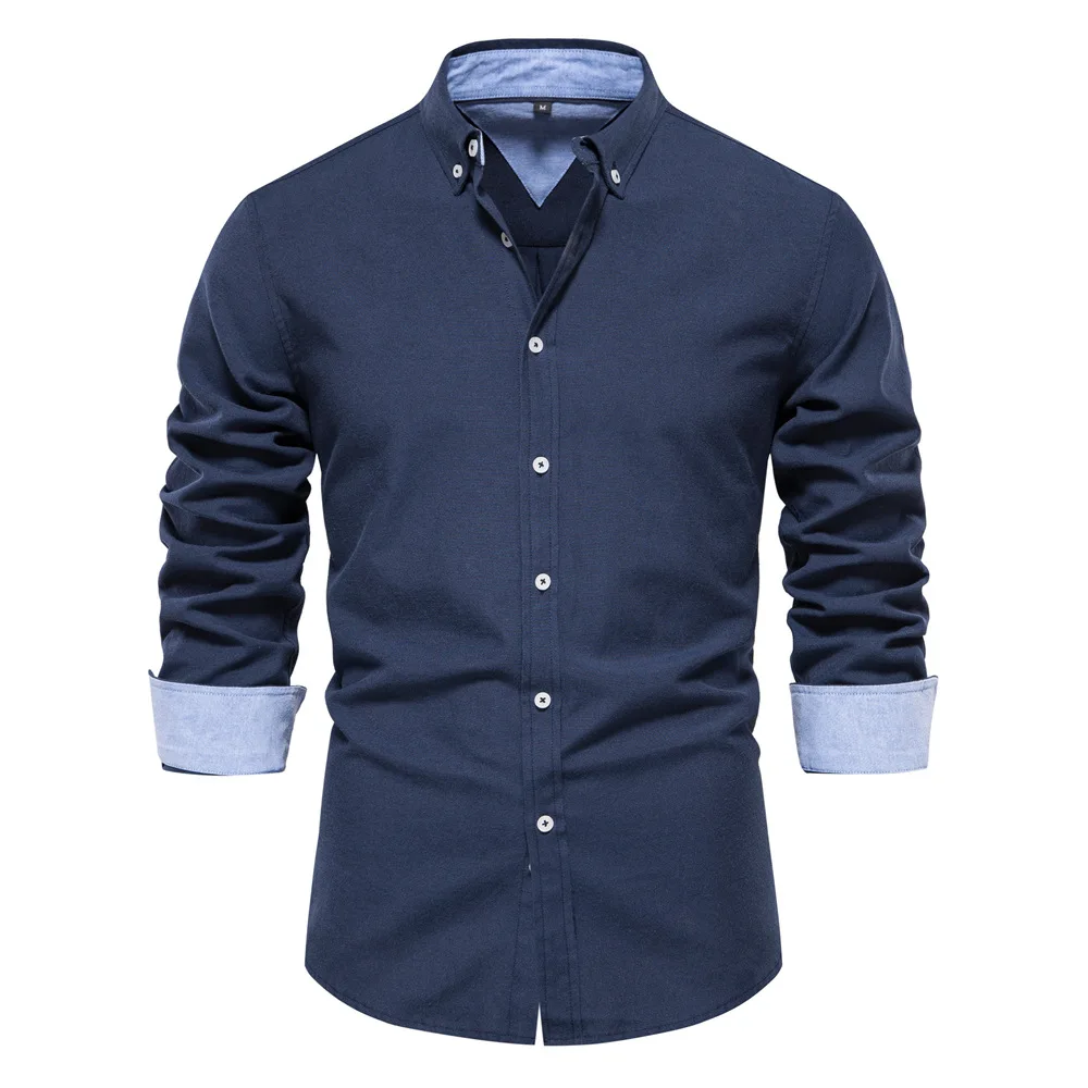 Official Formal Long Sleeve Collar Cotton Shirt Men Dress Shirts for Men  Quality Work Uniform Camisa De Vestir Para Hombre