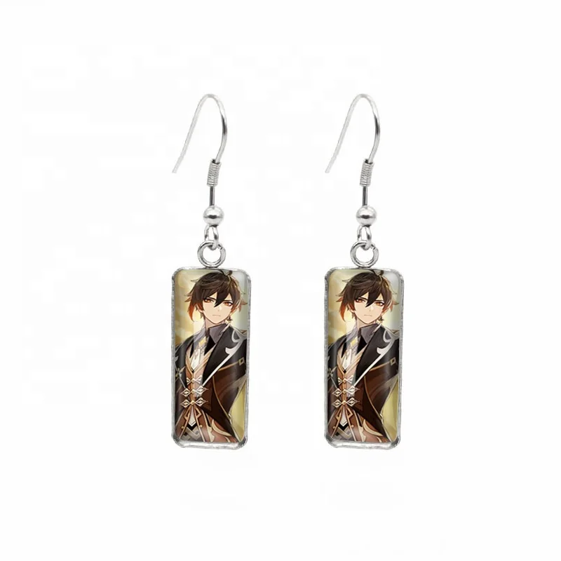 Orecchini A Perno Genshin Impact - Ciondolo Con Occhio Di Dio - Gioiello Cosplay In Argento Per Fan - 1 Paio - 2