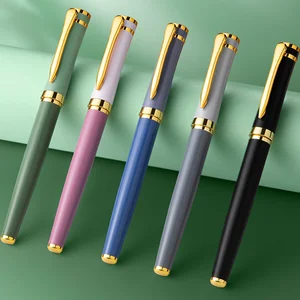 Luxury Gel Pen Promotion Business Gift Green Metal Gel Signature Pen Advertising with Logo