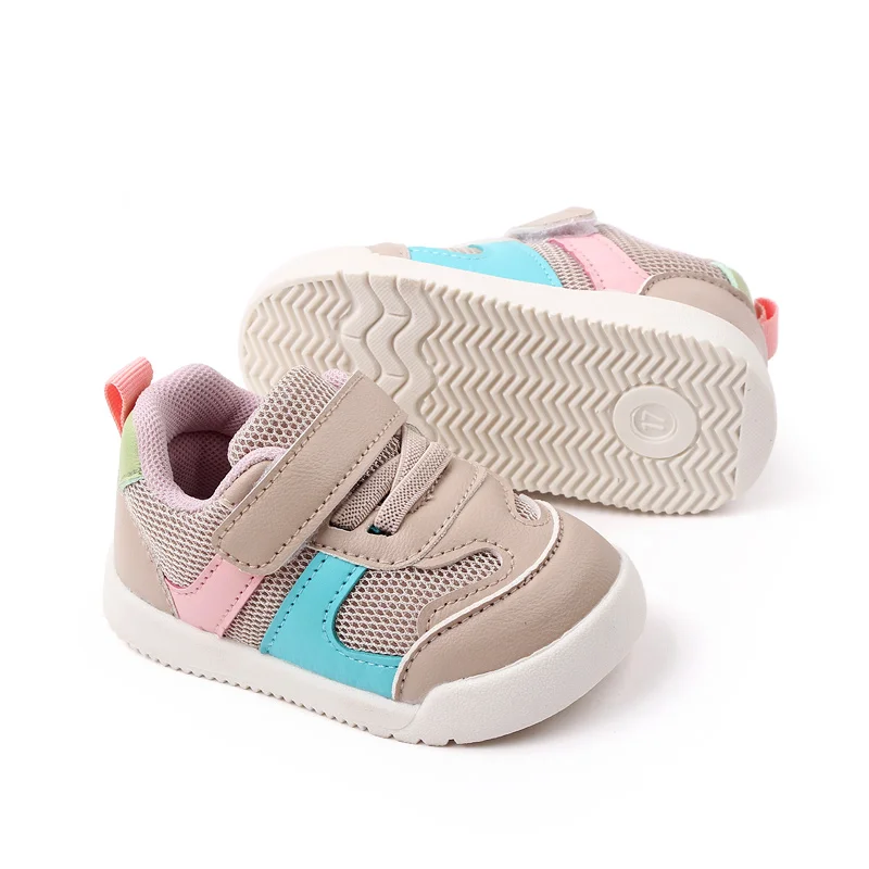 Spring and Autumn Boys Mesh Breathable Soft Sole Casual Non-slip Girls Matching Color Kids Sports Shoes manufacture