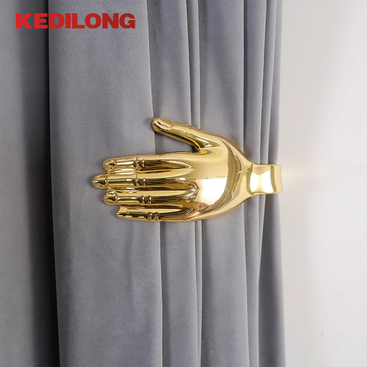 American Style Curtain Decoration Brass Rich Hand Curtain Hook Light