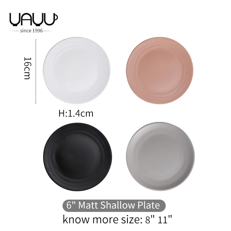 FENN high performance matte glaze round shallow custom restaurant wedding ceramic plate dinning dishes serving for home or hotel