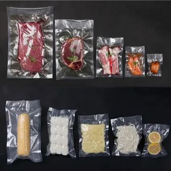 PA/PE High Barrier Food Grade Clear Plastic Embossed Vacuum Sealer Bags Pouches for Meat Fish Vegetables Fruit Household Using