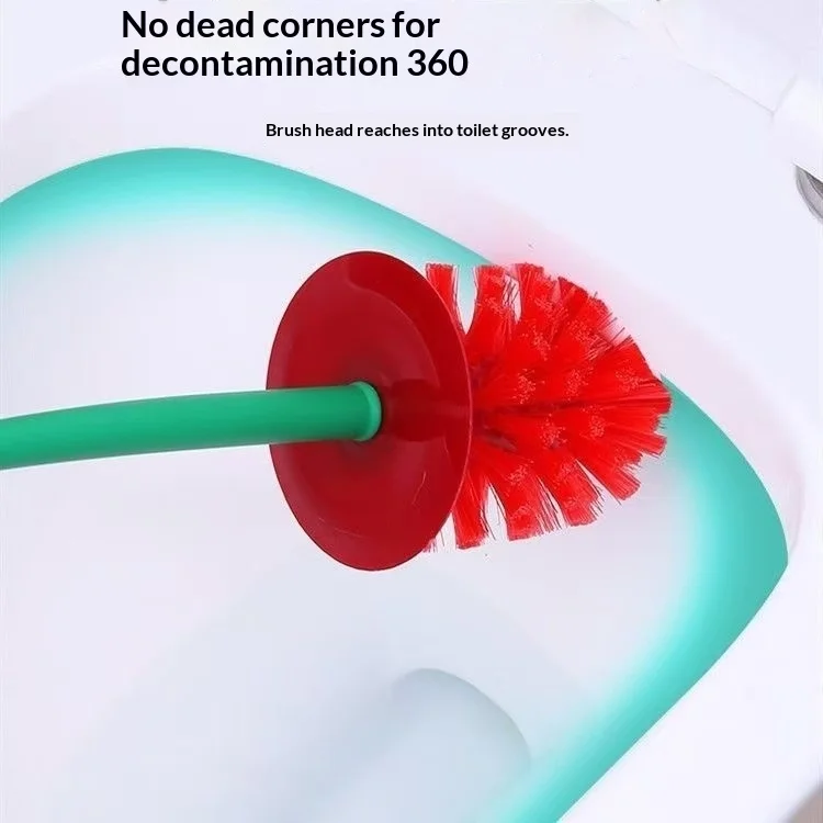 Cherry Toilet Brush Long Handle Soft Hair Plastic Creative Household General Merchandise Toilet Brush Set