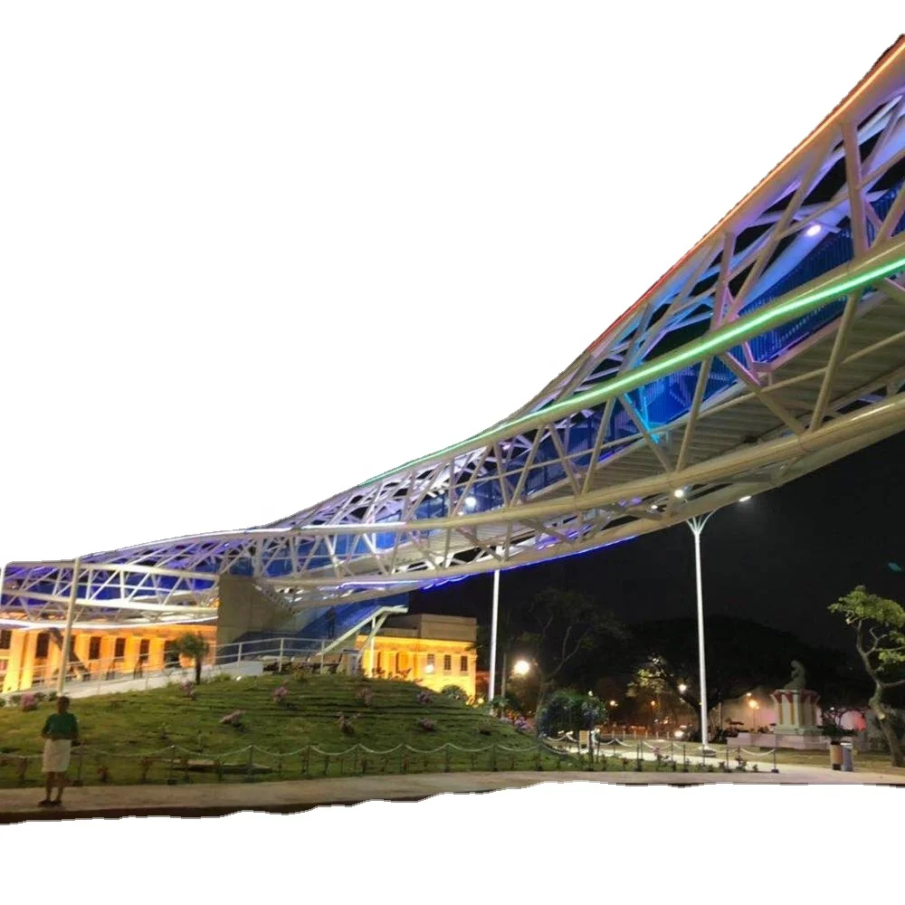 High Strength Steel Pedestrian Bridge Lightweight Prefabricated Bridge with Light Footpath