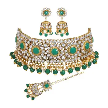 Indian Wholesale polki antique indian bridal jewellery one gram gold jewellery wholesale Gold plated jewelry sets
