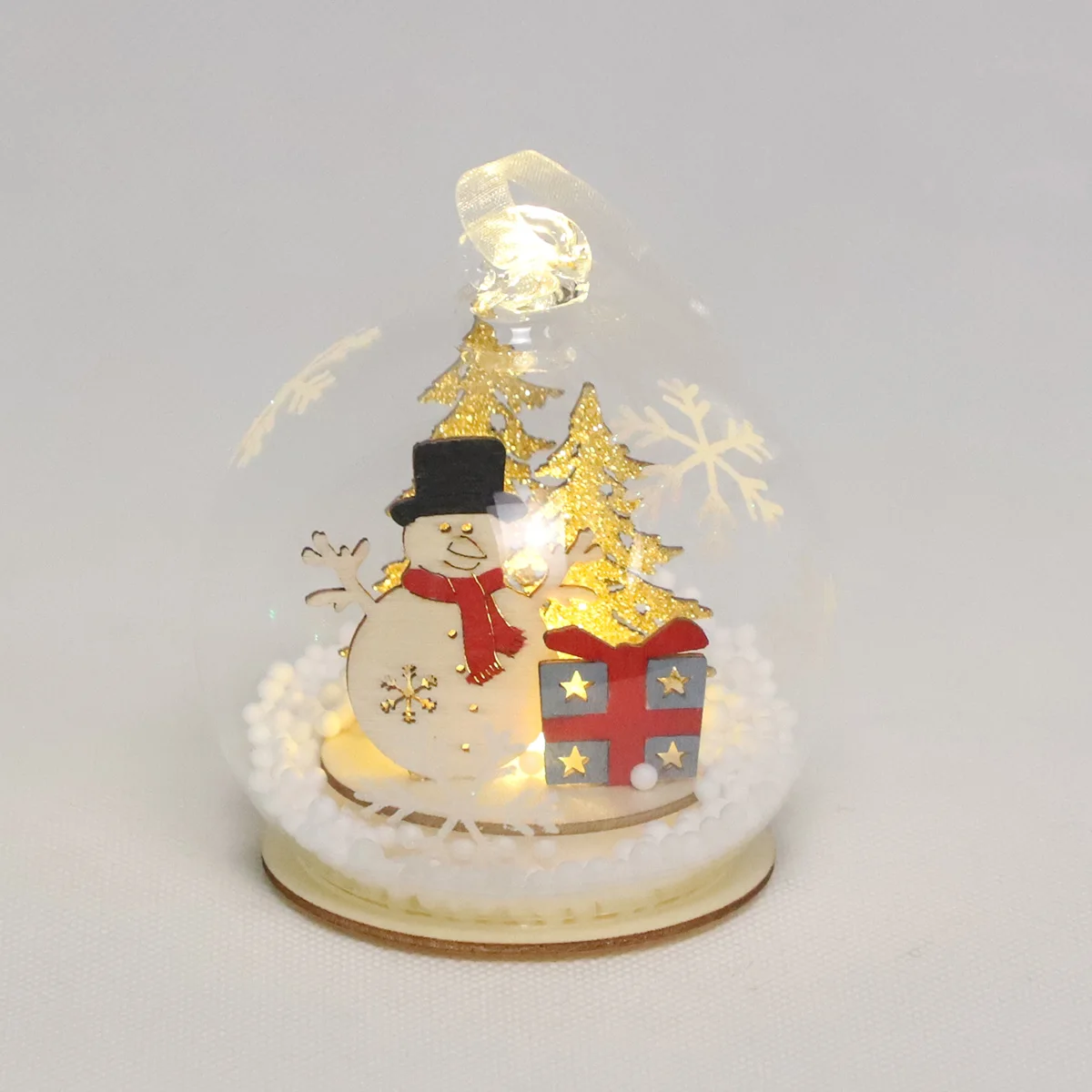 80mm Hanging Christmas Ball Ornaments with LED Lights for Outdoor or Indoor Battery Operated Christmas Ornaments Balls