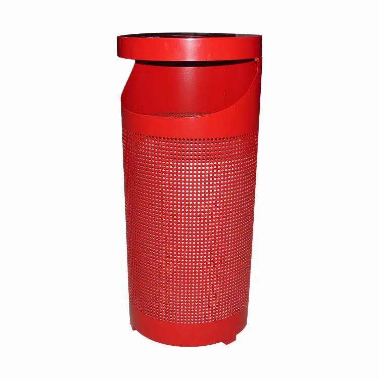 Outdoor Unique Metal Garbage Receptacle Trash Can Outside Garden Street Decorative Tall Recycle Waste Bin Public Steel Dustbin