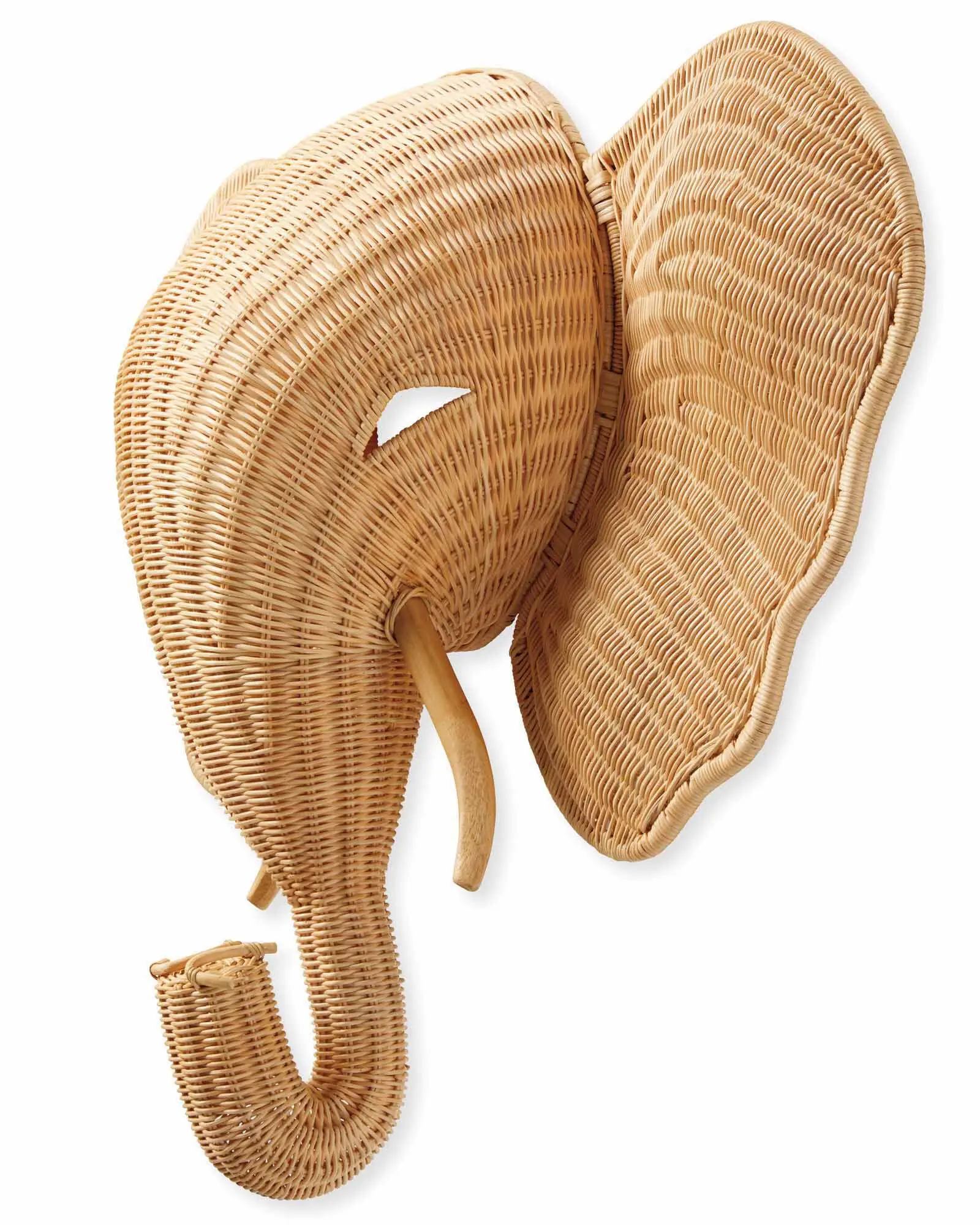 Suitable For Kids Room Decor Wicker Animal Head Wall Hanging Rattan