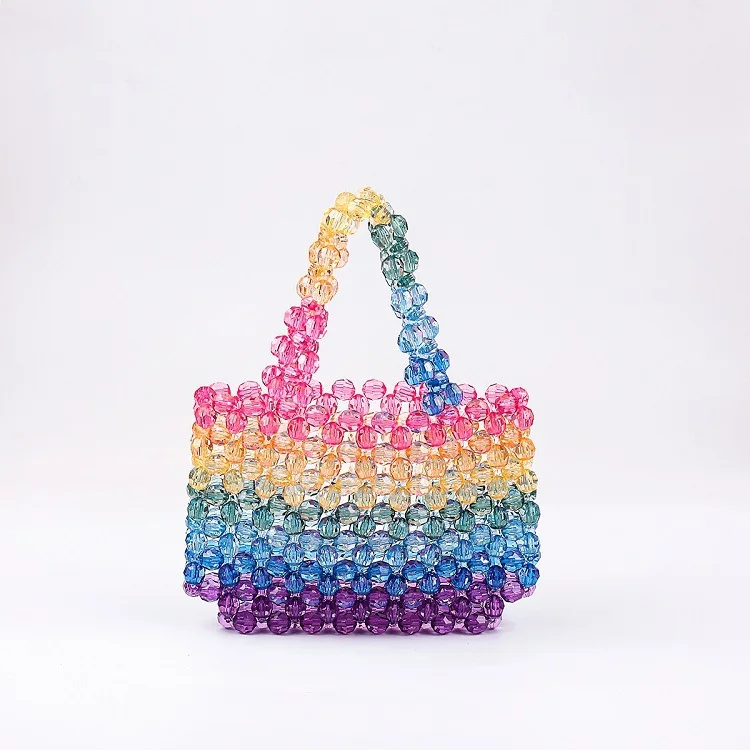 Stylish women colorful beading hand bags 2022 handbags ladies beaded bag handmade
