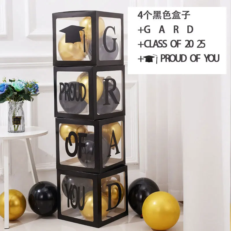GRAD 2025 Transparent Balloon Box Graduation Party Decoration Photo ...