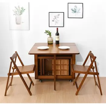 Bamboo Dining Table Foldable Expanding Square And Folding Furniture Dining Table Set