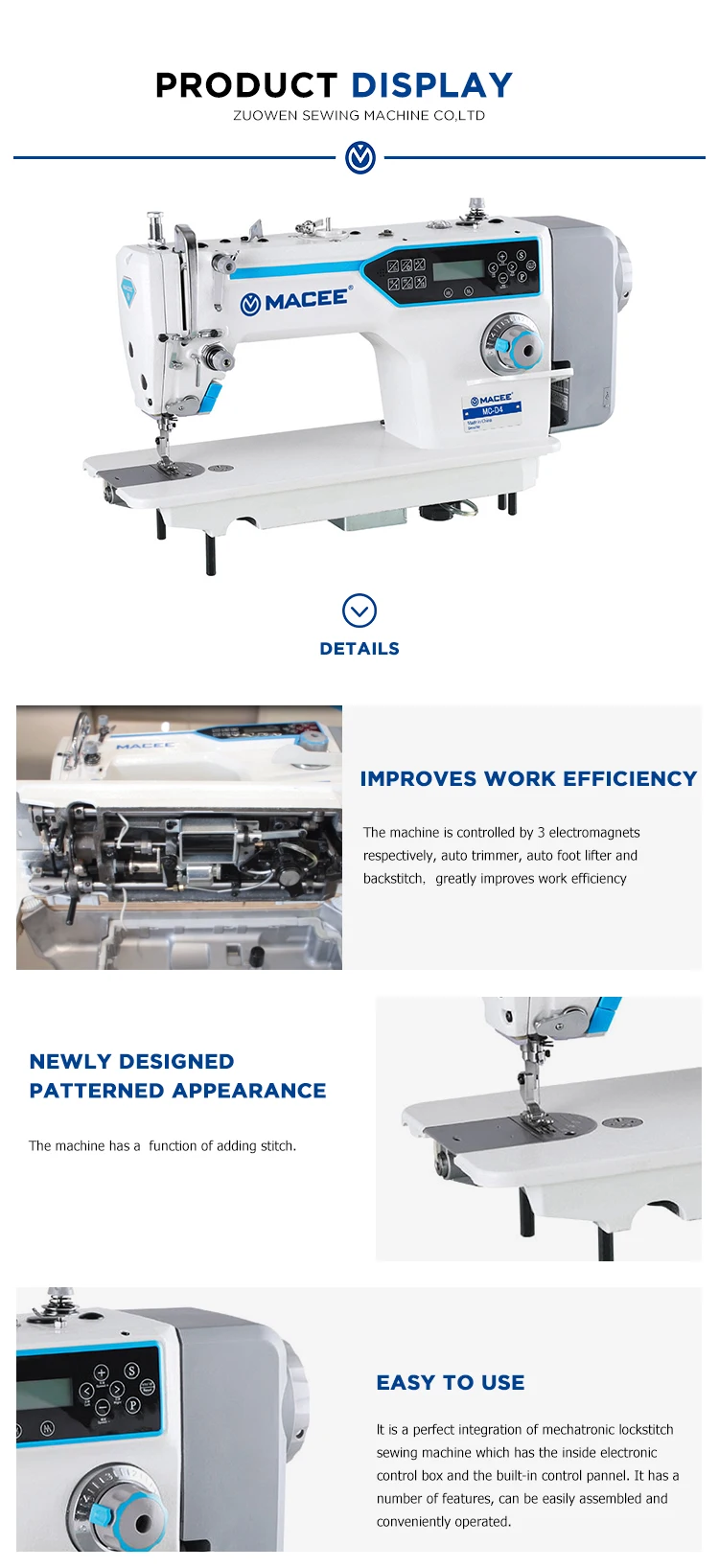 MC D4 Single Needle Electric Full Automatic Sewing Machine