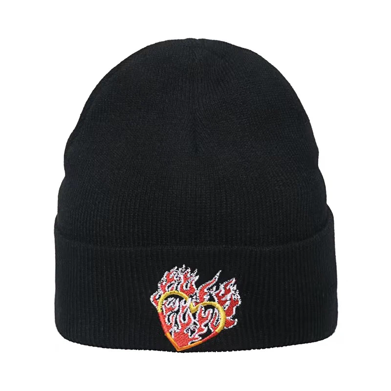 Fire Flame Skull Cap Beanie Hat 